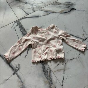 GAP Baby Pink and Cream Polka Dot Top
